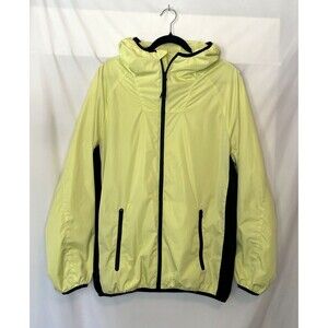 H&M Jacket Yellow Windbreaker Green Neon Undertone Full Zip Men's Size Medium